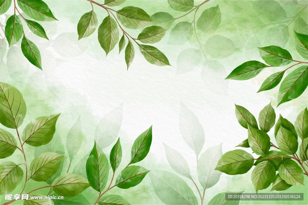 手绘水彩画大自然背景