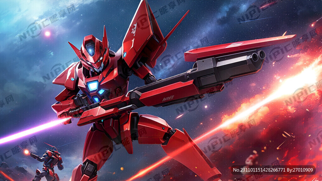 红色机甲 蓝色机甲 格斗