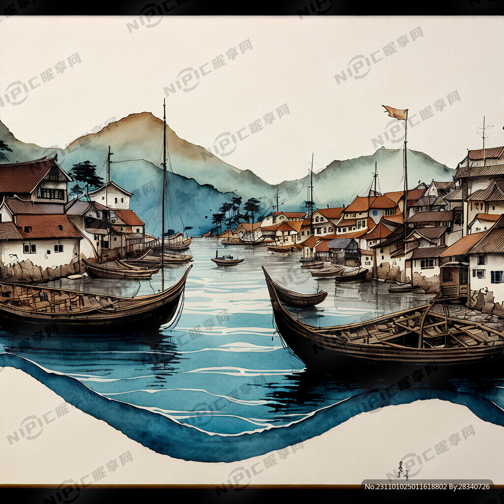 镇纸设计 宣纸 内容 千年古港