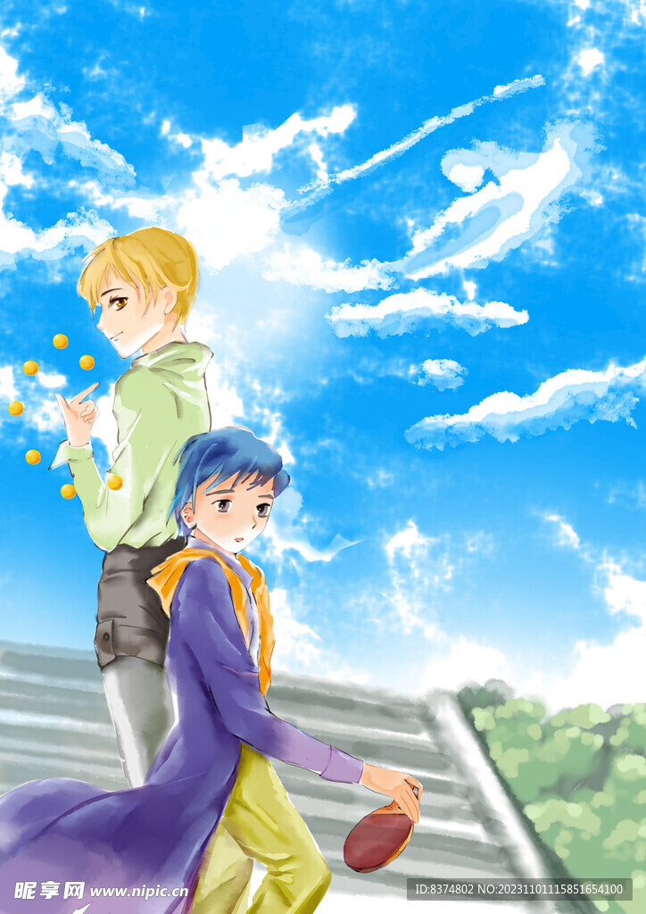 打乒乓球的孩子