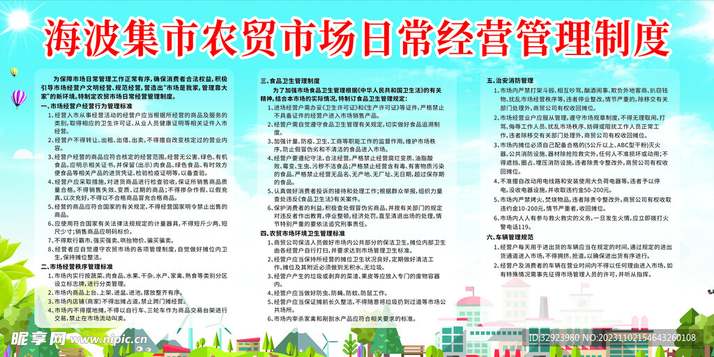 市场管理制度展板