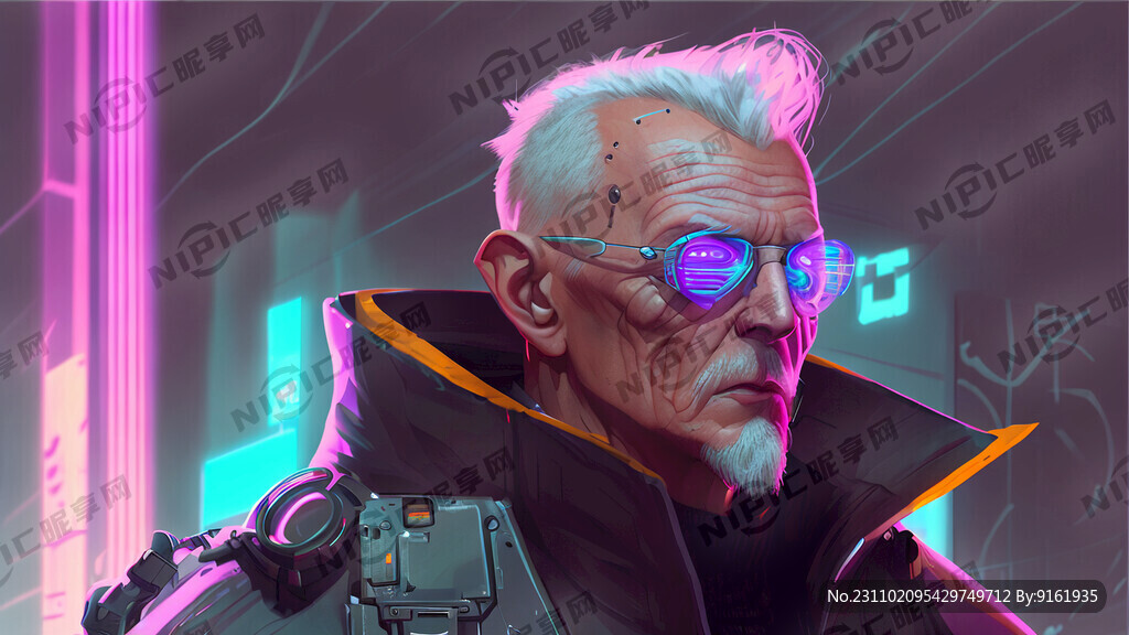 赛博朋克风 网咖 未来概念