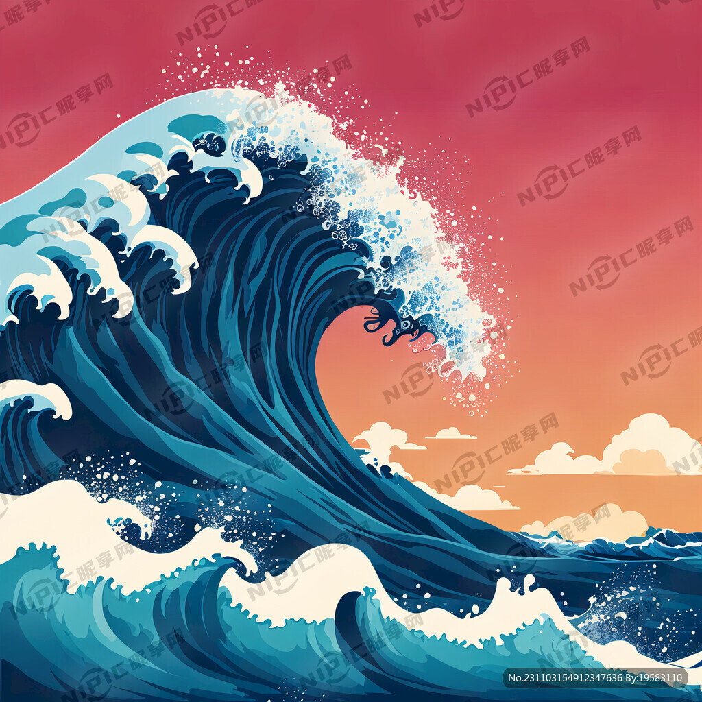 浪花 矢量图 大海