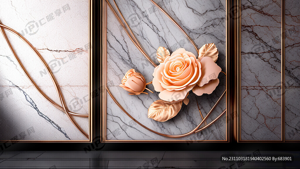 房地产大理石围墙表面桃花玫瑰金