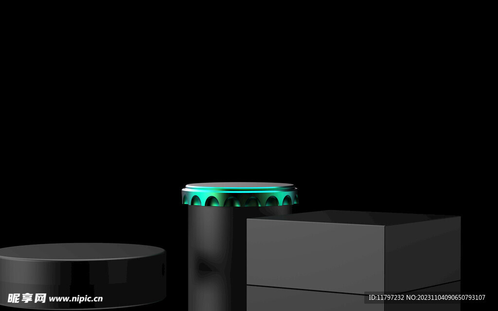 高端 黑色3D 展台背景