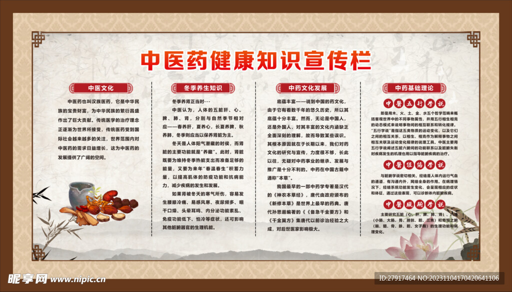 中医药健康知识宣传栏