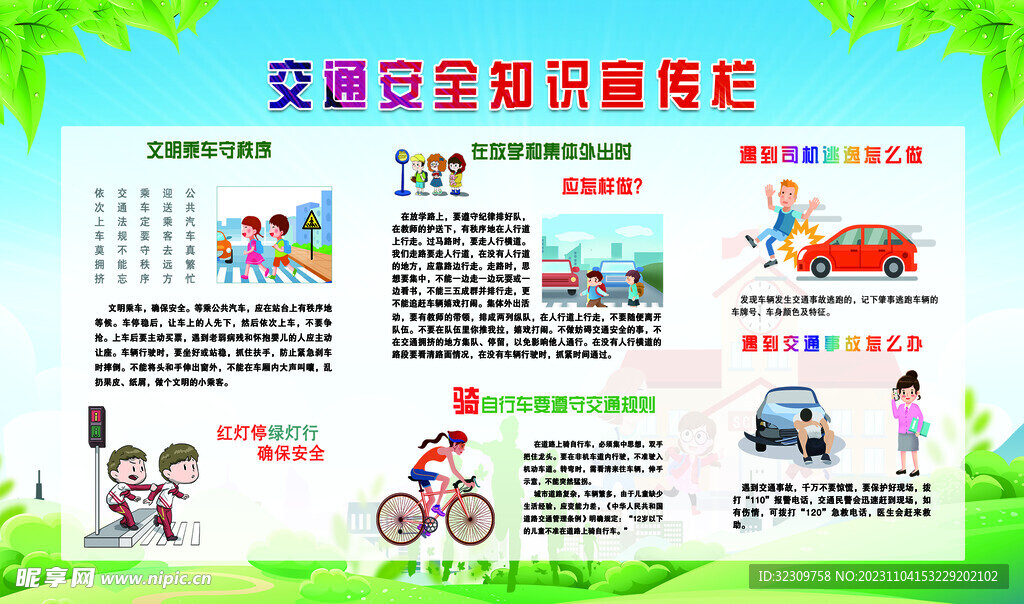 校园交通安全宣传栏海报展板
