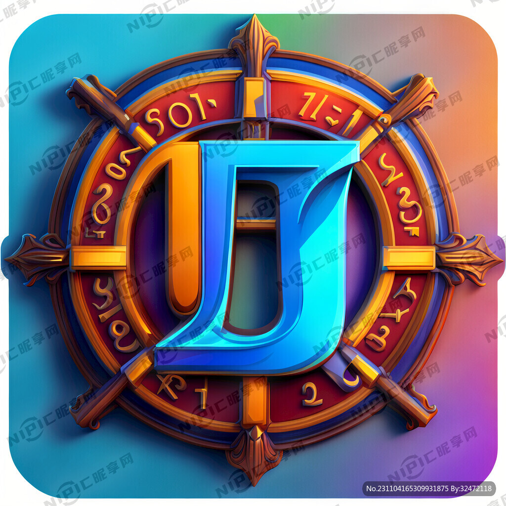 校徽 颜色鲜明 有数字7 中学