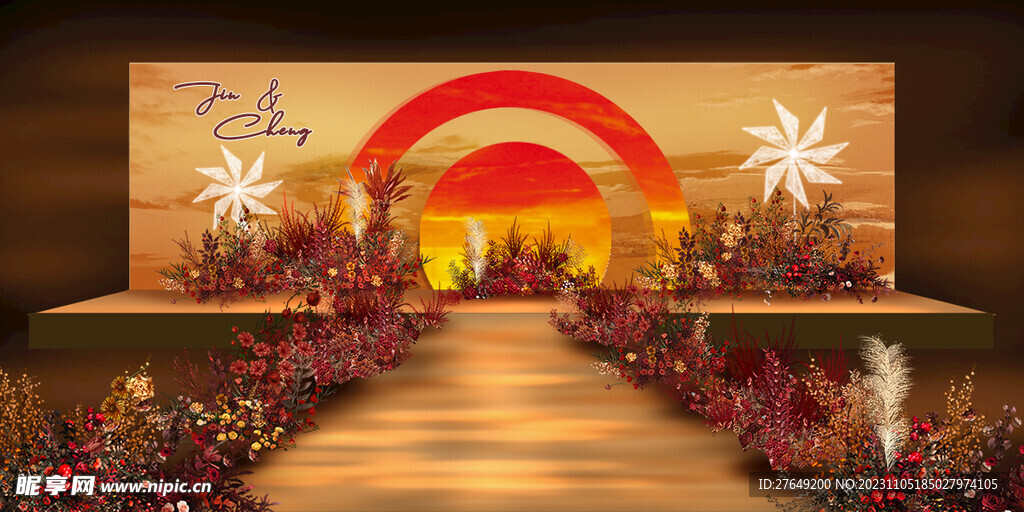 落日婚礼效果图