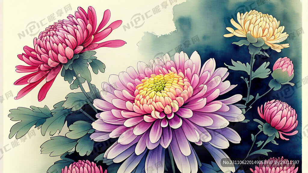 菊花 花海漫境 秋日 中国风