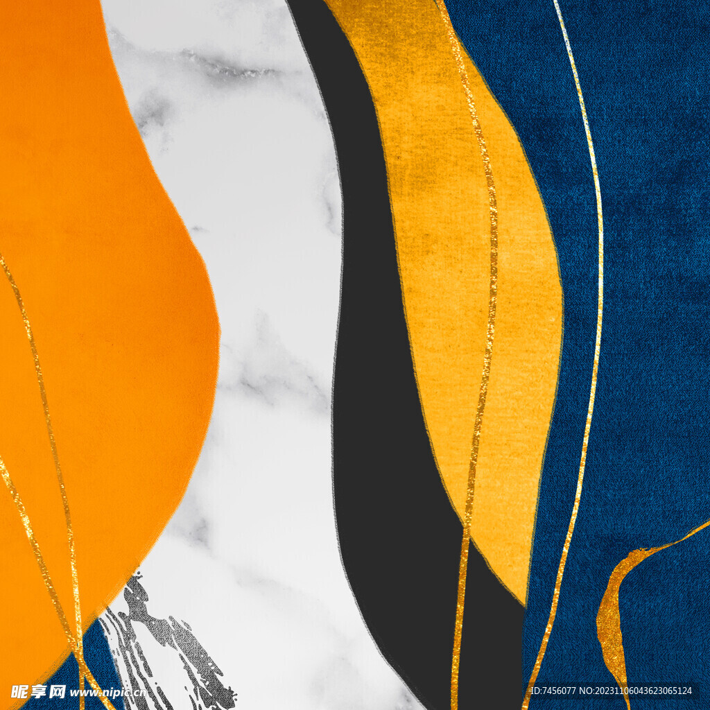 水彩抽象色块挂画装饰画