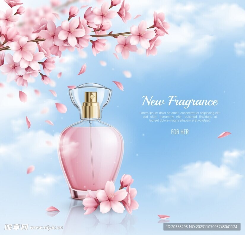 香水与樱花广告
