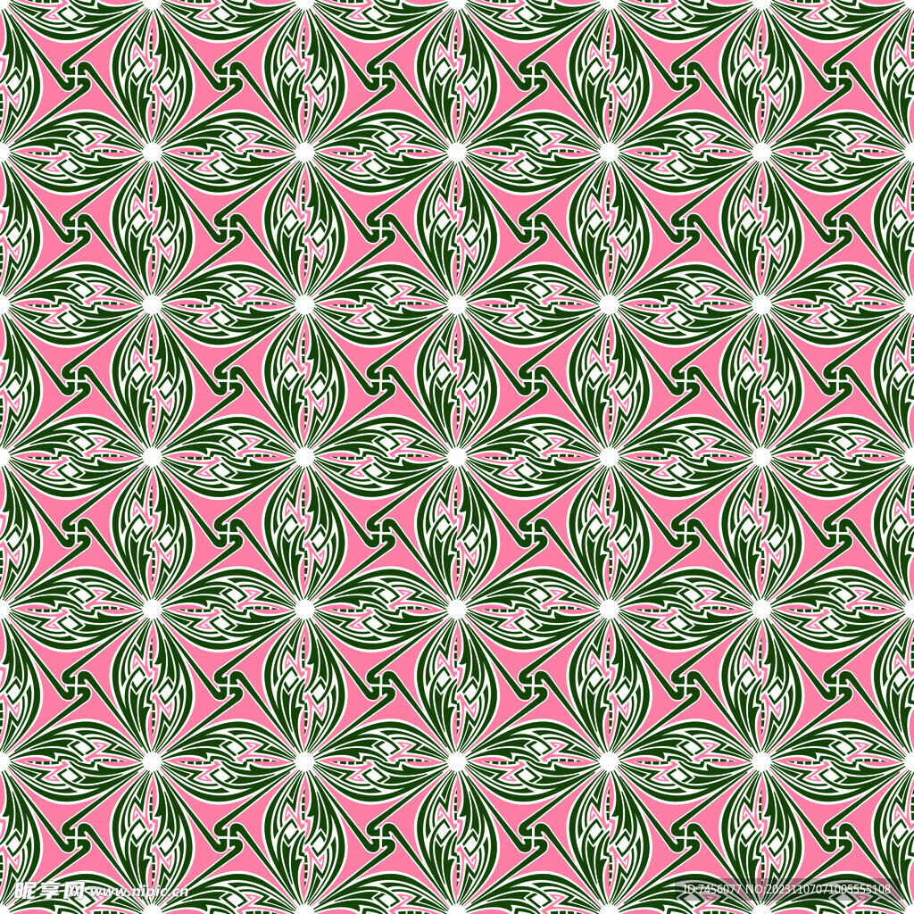 欧式花纹连续背景图案