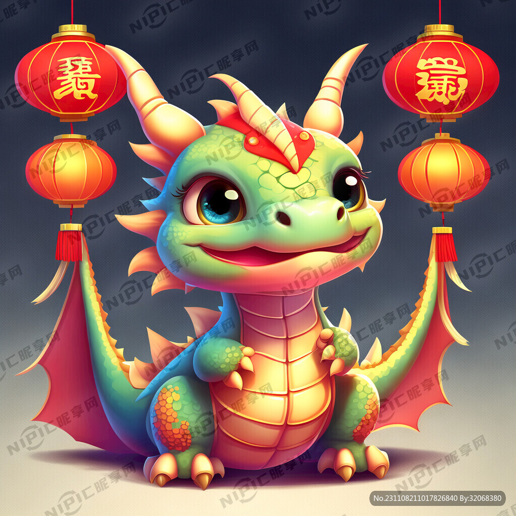 可爱小龙 卡通 喜庆 春节