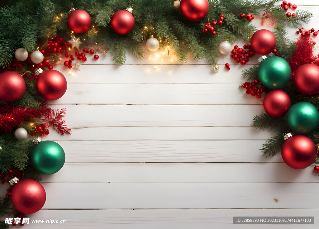 圣诞节装饰球节日背景