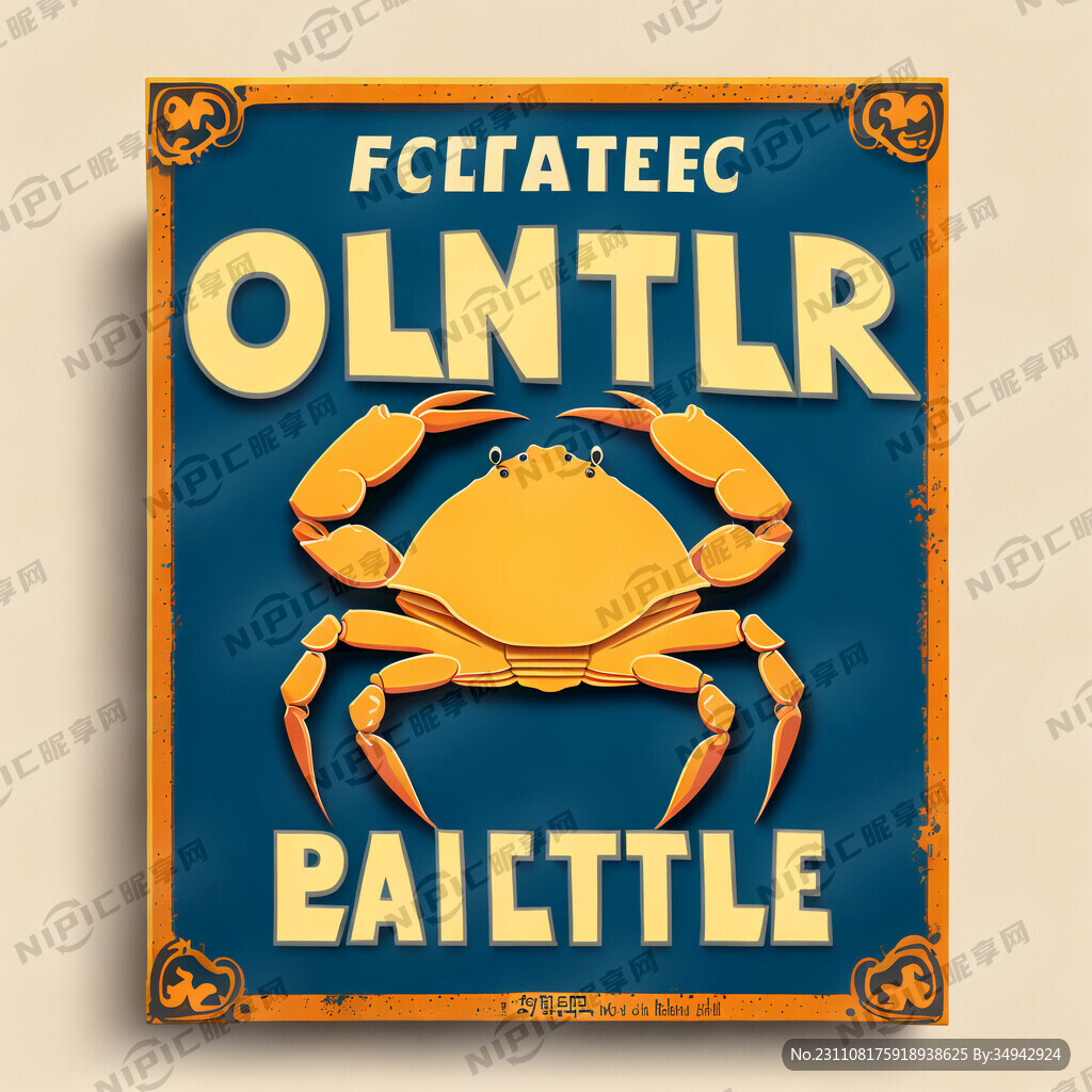 商铺招牌 黄油蟹 艺术字 广告