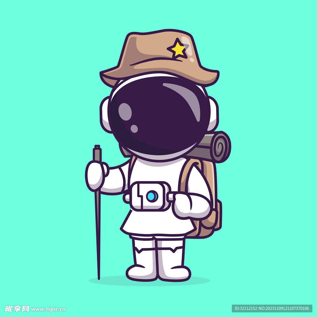 矢量卡通宇航员
