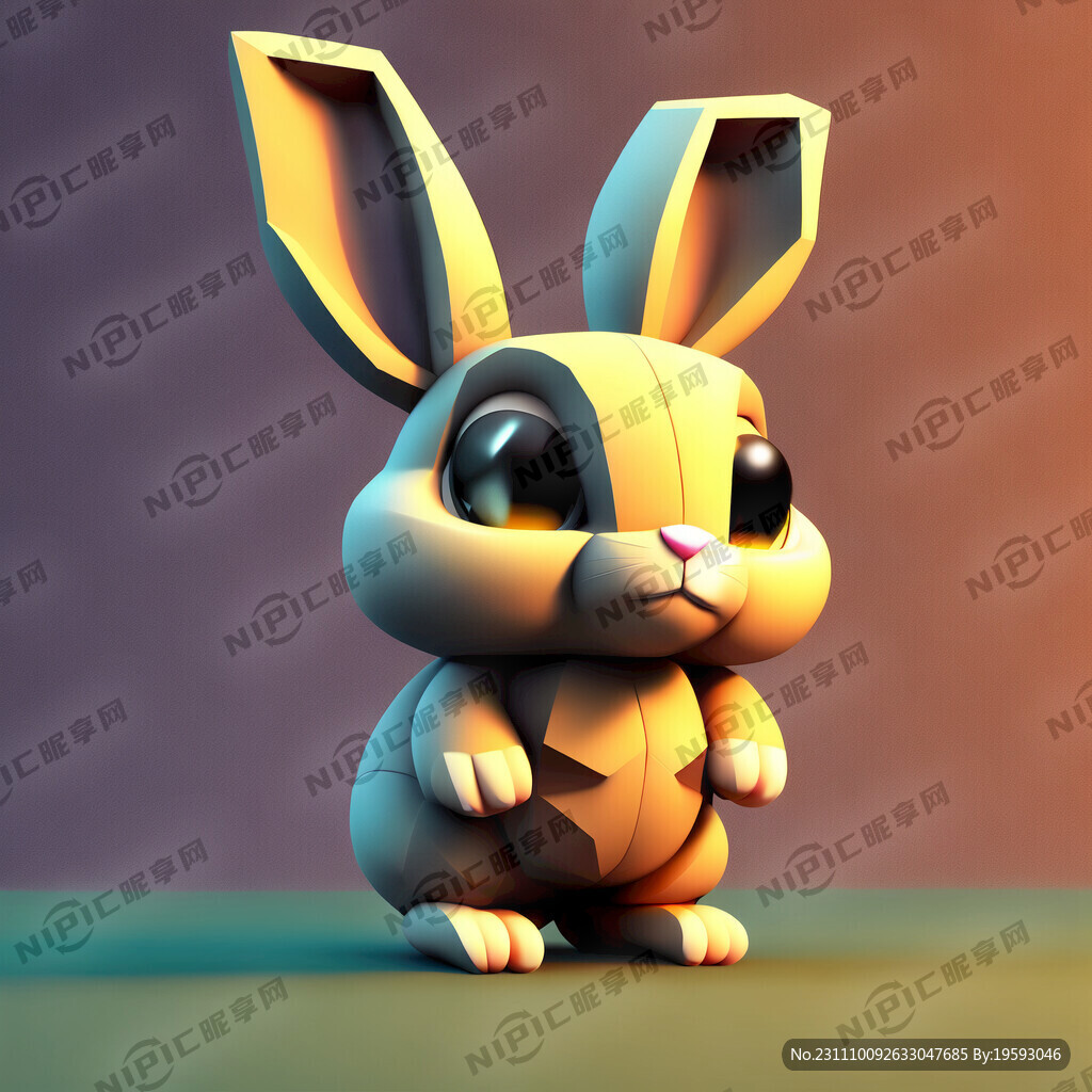 全身3D立体卡通萌兔微距摄影