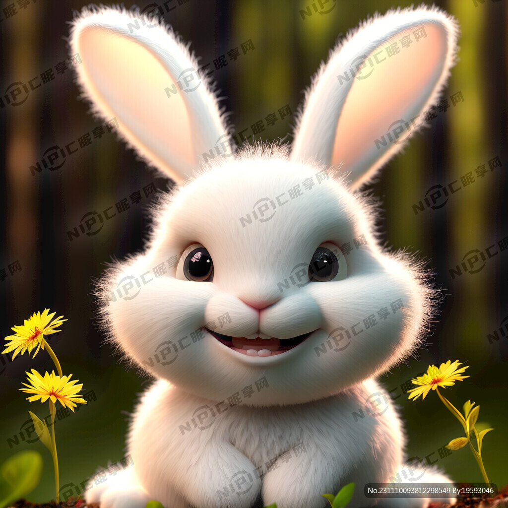 全身正面微笑3D立体全白色胖脸