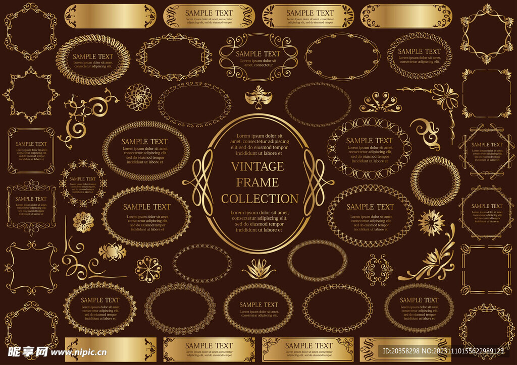 金色复古框架