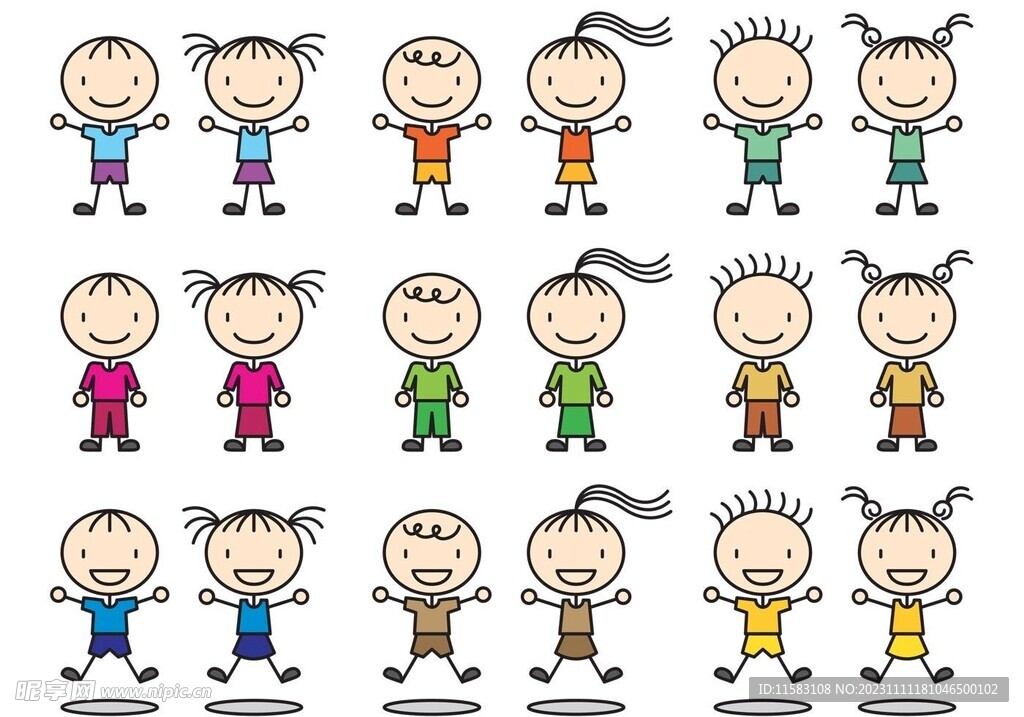 男孩女孩简笔画