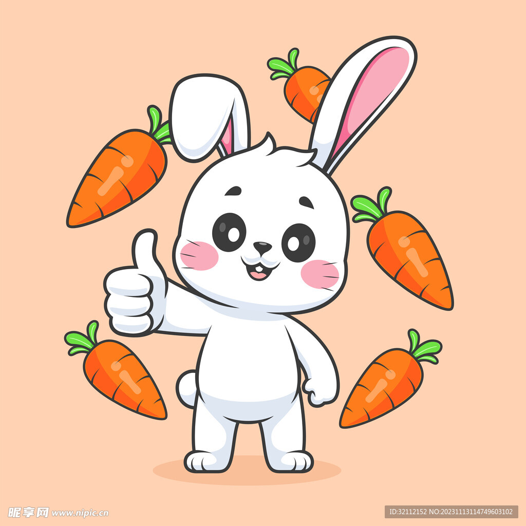 矢量卡通兔子