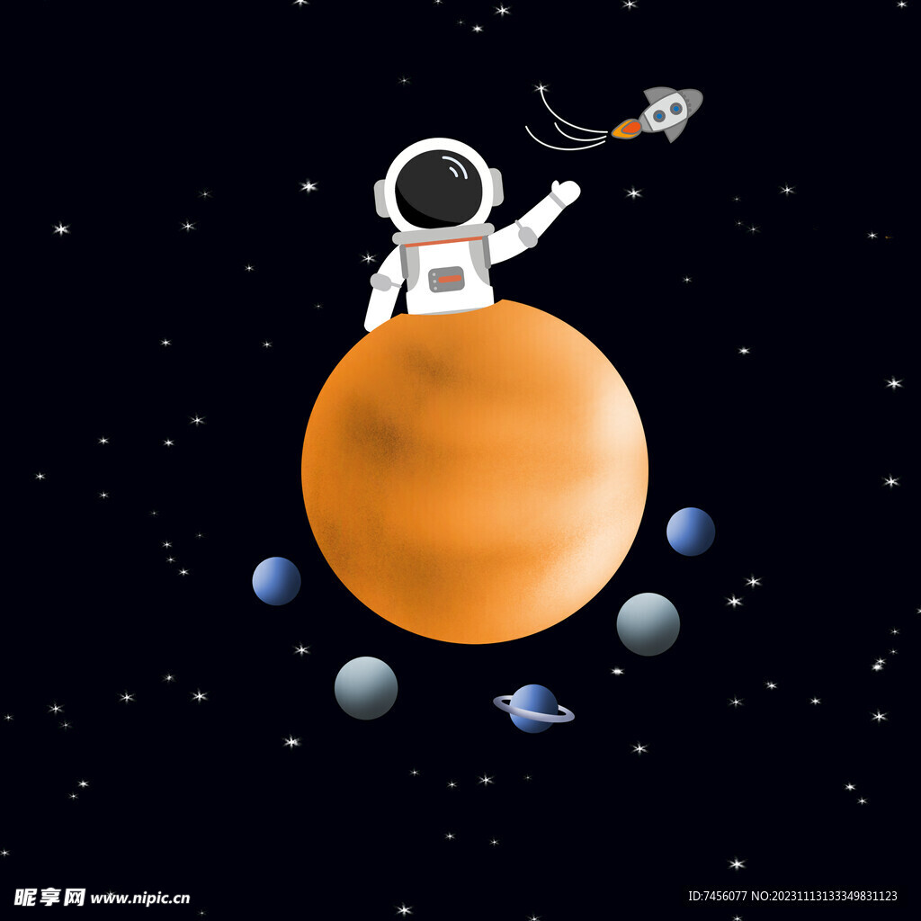 月球宇航员挂画装饰画