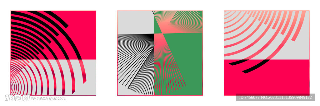 轻奢简约线条挂画三联画