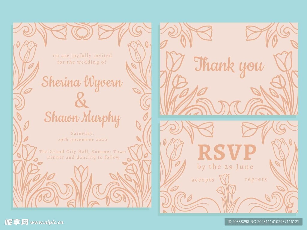 郁金香婚礼请柬