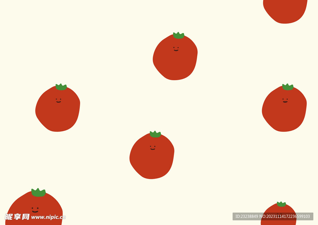 可爱卡通番茄满印图案