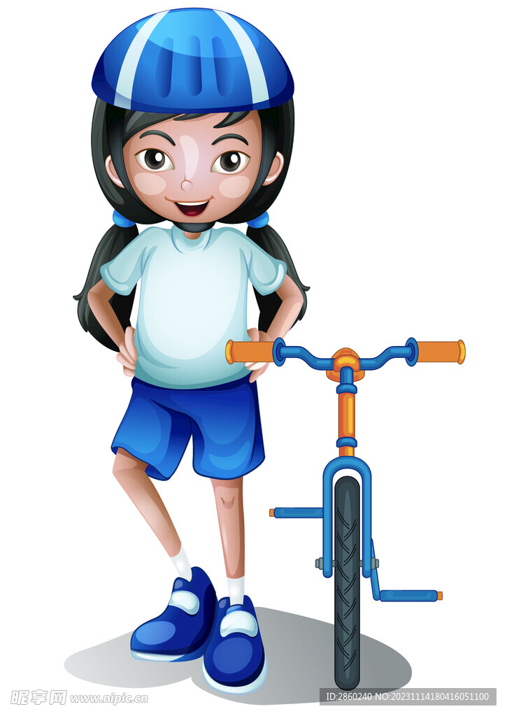 卡通自行车女孩