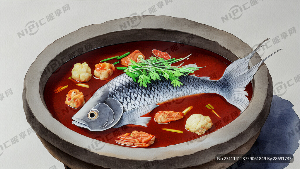 石锅鱼 国潮风 麻 辣 鲜 香