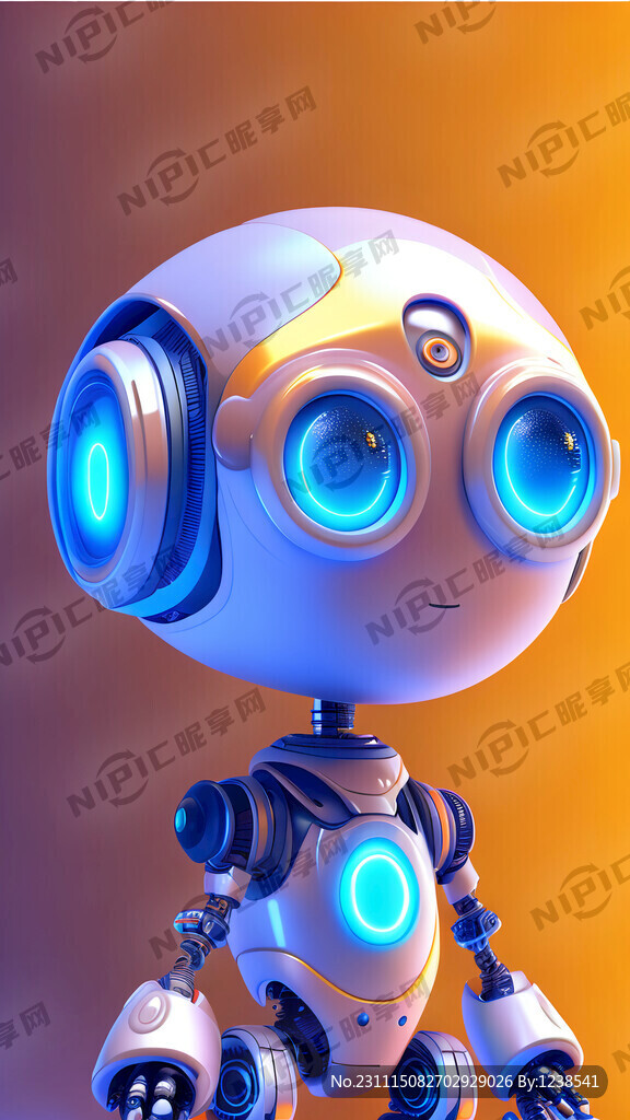 机器人 人工智能 蓝色背景