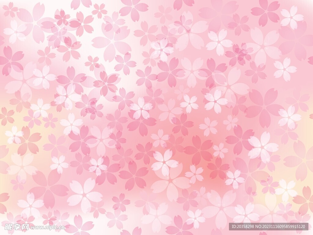 无缝向量背景插图与樱花