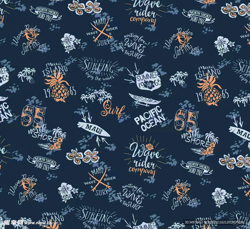 数码印花 热带花