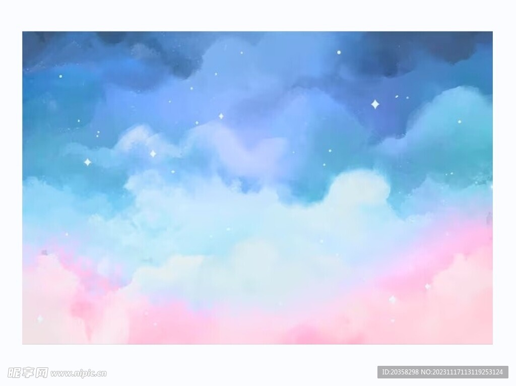 手绘水彩柔和的天空背景