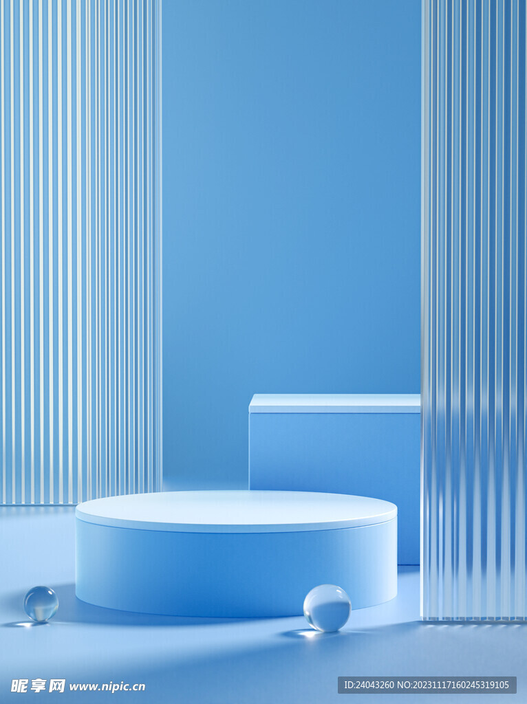 蓝色地产建筑电商微信海报图片