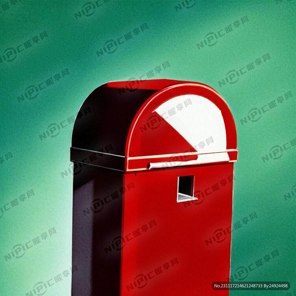 立杆式红色信箱 复古信件投递箱