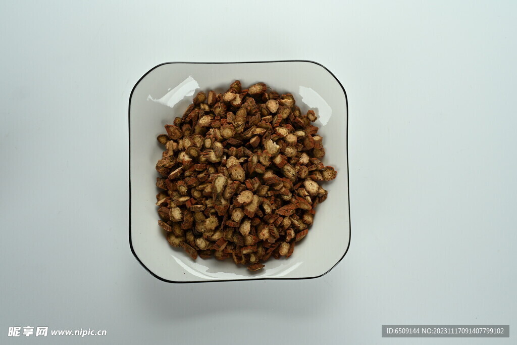 中药丹参摄影俯拍特写