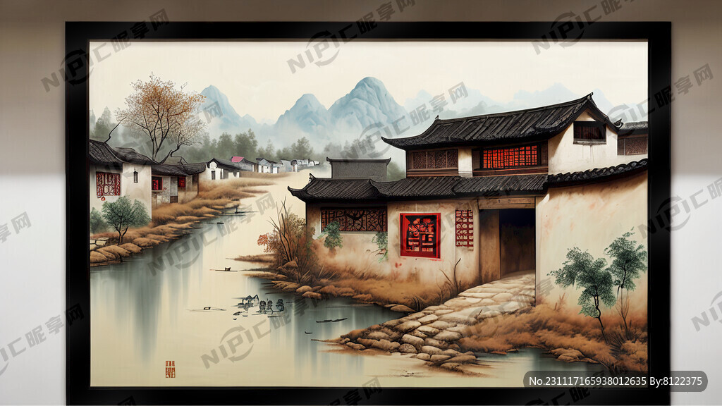 乡村振兴简化绘画墙体宣传