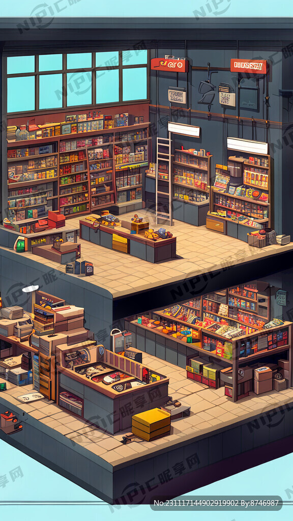 商铺隔层做产库用 卡通风格