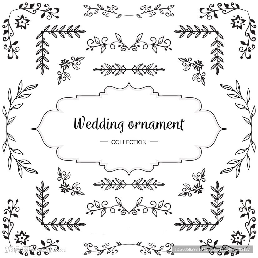 带墨水的婚礼装饰