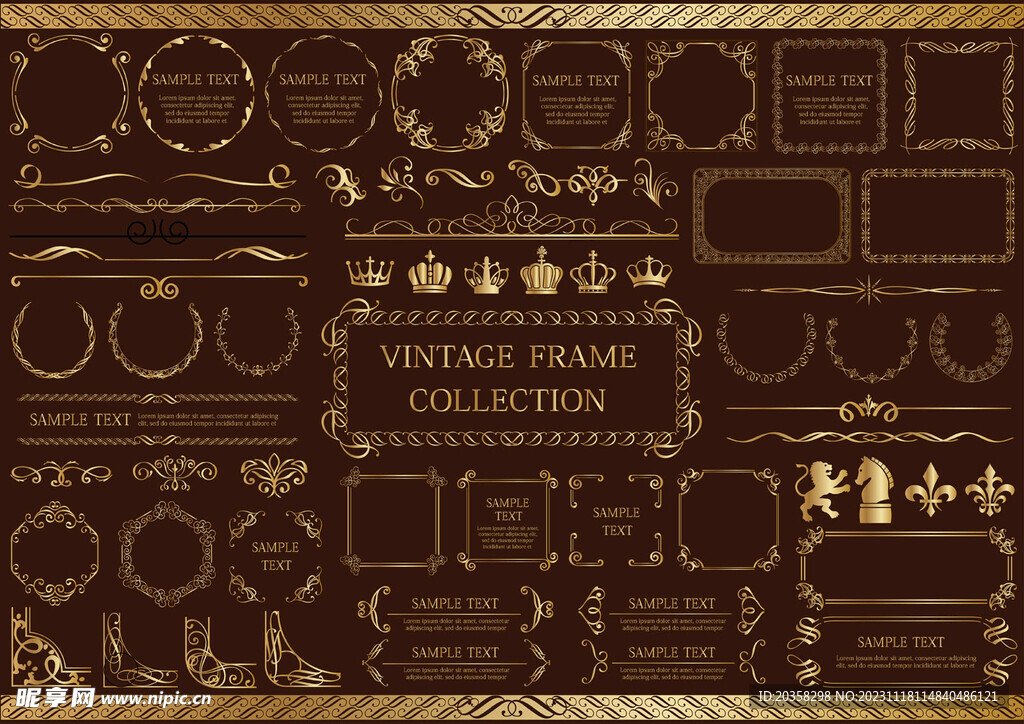 金色复古框架