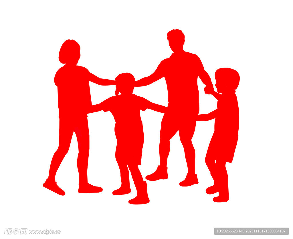 转圈的一家四口