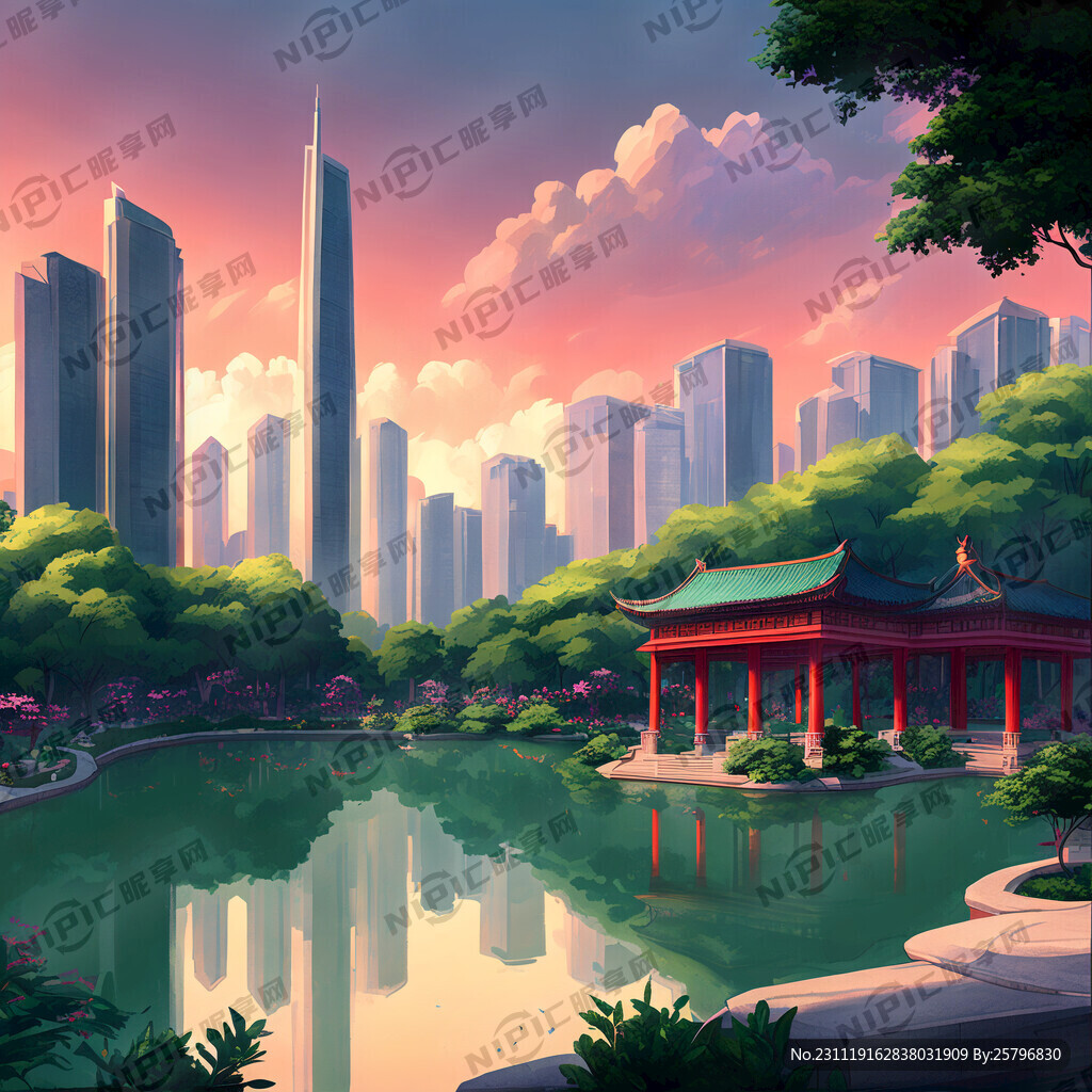 深圳龙城公园插画