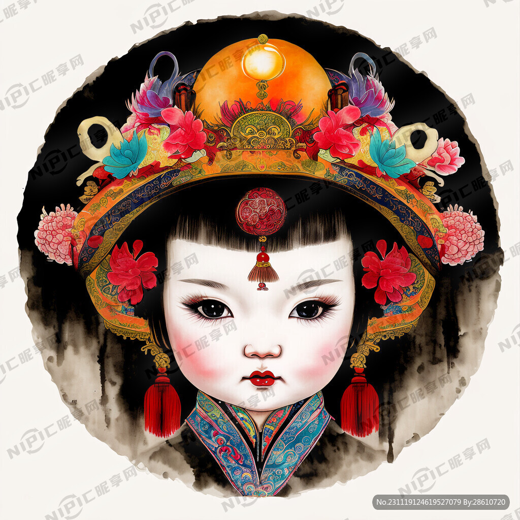 中国娃娃 龙帽子 喜庆