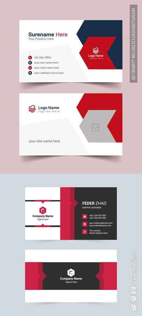 企业简约矢量名片模板