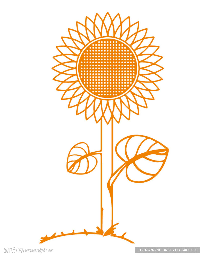向日葵花矢量图