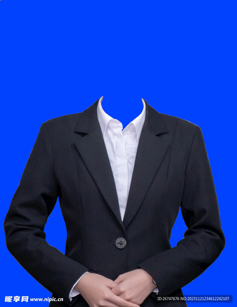 白底女士正装证件照模板