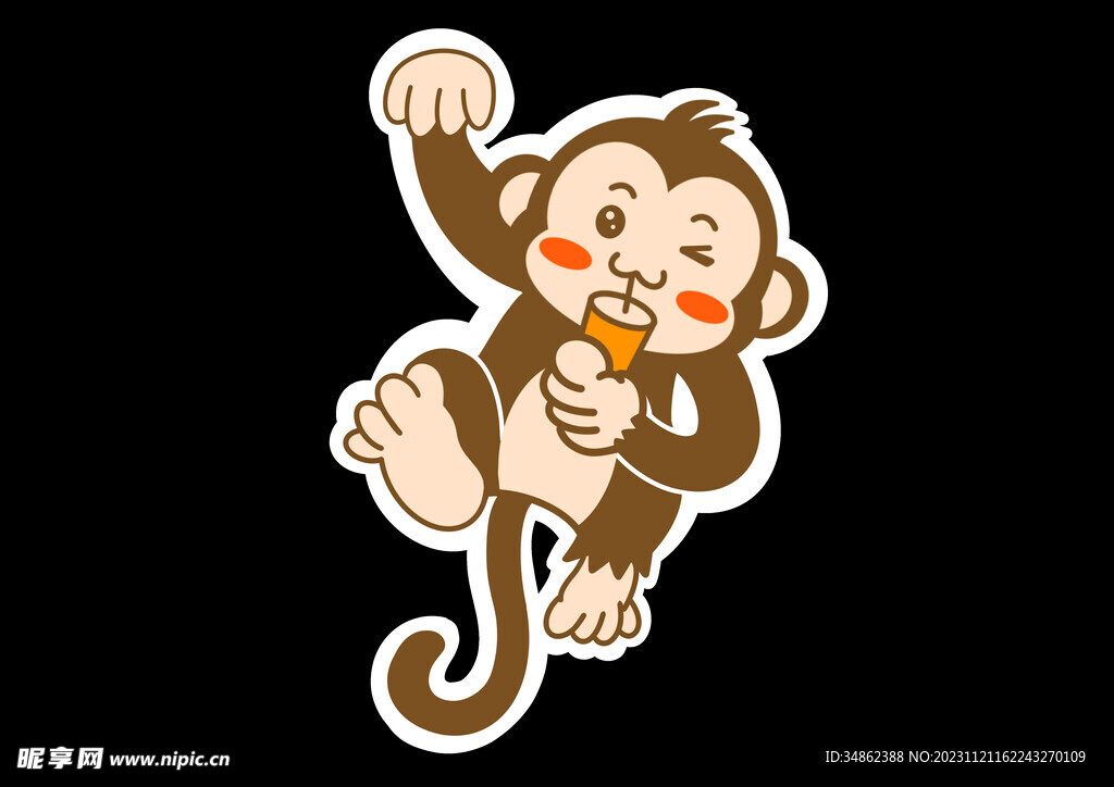 小猴子卡通画